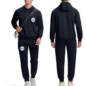 ชุดกีฬาสองชิ้นสำหรับผู้ชายและกางเกงขายาวแบบมีฮู้ดและเชือกรูด - Product Image 2