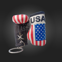 Porte-clés Gant de Boxe Professionnel en Cuir PU de Haute Qualité, Mini, à Doigts Entiers, avec Lacets au Poignet et Affichage de Logo Personnalisé