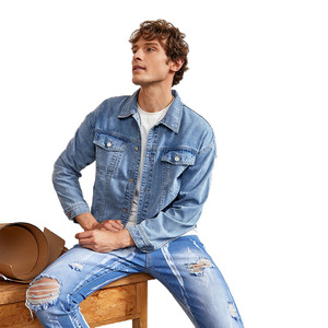 Veste décontractée personnalisée pour hommes Veste en jean tendance simple pour homme Vestes en jean pour hommes - Product Image 1