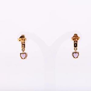 ต่างหูรูปหัวใจสีเงิน925พร้อมพลอยอเมทิสต์เพชรธรรมชาติชุบทองเครื่องประดับ925ราคาโรงงาน - Product Image 2