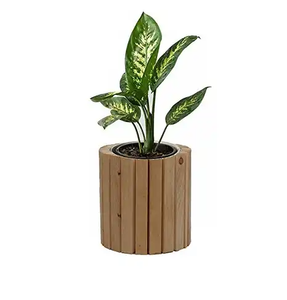 Jarrones de madera de estilo elegante, jarrón de chimenea lavado blanco grande, florero minimalista decorativo moderno para flores artificiales - Product Image 3