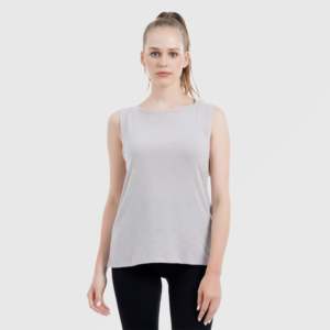 เสื้อกล้ามแฟชั่นทรงเพรียวบาง ผ้าถักระบายอากาศได้ดี สีเทา - Product Image 1