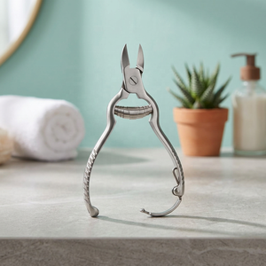 Coupe-cuticules en acier inoxydable, manuel, pour manucure et pédicure, manche courbé, outil de soin pour salon, fabriqué par ZUOL. - Product Image 2