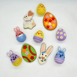 Juego de Conejito y Huevo de Pascua de Fieltro Hecho a Mano, Decoración Navideña de Lana Suave, Suministro Directo del Fabricante - Product Image 1
