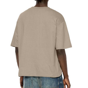 T-shirt en tricot surdimensionné de luxe pour homme, haute qualité, 100% coton, design ample personnalisé, lourd, respirant, coupe ample pour homme - Product Image 3