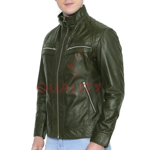 Chaqueta de cuero de Estilo Vintage Acabado desgastado Cuello a presión Puños ajustables Soporte Logo-Moda atemporal resistente Precio barato - Product Image 3
