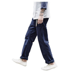 Pantalon décontracté en lin/coton pour hommes, en tissu doux, teint en couleur unie, avec cordon de serrage, manches longues, poches latérales, respirant et écologique. - Product Image 4
