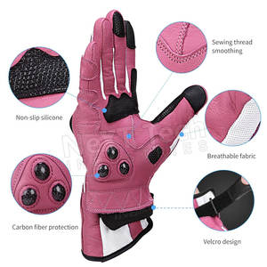 Gants de moto en cuir véritable de haute qualité Gants en cuir de moto de conception personnalisée de haute qualité - Product Image 2