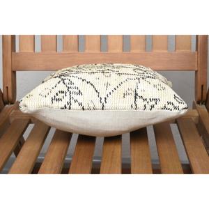 Luxe 18x18 Beige Kilim Patchwork Laine Oreiller 12x12 Pouces Rustique Imprimé Floral Coussin pour Literie Plancher Portable Tissé - Product Image 5