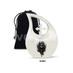 Venta caliente Hermosa cruz lágrima gota católica cremación adulto urna para cenizas humanas con bolsa de terciopelo gratis - Product Image 3