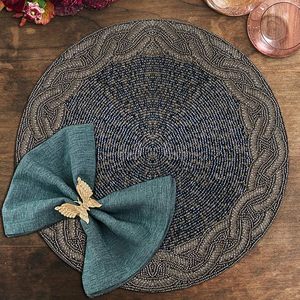 Top Quality Unique Handmade Glass Beaded <b>Table</b> Placemat for Best for Parties and Other Functions Tableware Decorative <b>Low</b> Price - Product Image 5