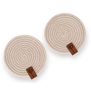 Natural Reusable Woven Eco-Friendly Polyester/Cotton Modern Home Coaster <b>Set</b> 6 Table Protector for Cups Glasses Mugs <b>Place</b> Mat - Product Image 1
