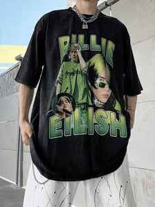 Camiseta Extragrande OEM Personalizada con Gráfico de Billie Eilish para Hombre 100% Algodón de Alta Calidad 180-200 Gsm - Product Image 3