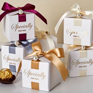 Print Shape <b>Empty</b> Candy <b>Box</b> Pearl Ribbon <b>Gift</b> for Wedding Birthday Stackable Valentine Favor Cookies Tin Party Souvenir - Product Image 2