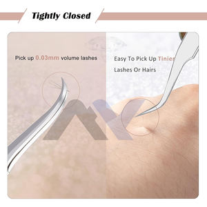 Pince à cils de volume en acier inoxydable pince à épiler d'extension de cils en or rose avec logo privé vente en gros - Product Image 6