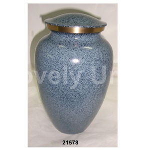 Urne en marbre bleu pour cendres humaines Urne de crémation fabriquée à la main en marbre pour hommes et femmes Urne funéraire pour cendres - Product Image 1