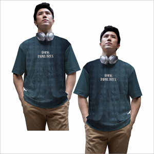T-shirt pour hommes imprimé de motifs graphiques en coton mélangé Top décontracté tendance pour un look de rue moderne - Product Image 5