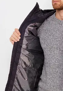 Veste d'hiver matelassée pour homme, design personnalisé, en toile rembourrée, imperméable et coupe-vent, couleur noire, OEM - Product Image 6