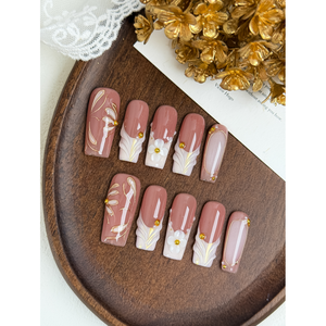 Uñas Postizas Elegantes Rosewood, Decoración de Uñas Elegante - Product Image 3