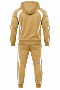 Conjunto deportivo para hombre al por mayor, diseño con paneles en contraste, sudadera con capucha y cremallera, diseño personalizado, corte ajustado. - Product Image 2