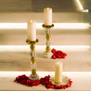 Portavelas de hierro elegante romántico lujo Navidad habitación artesanías decorativas elegante cena luz Metal hogar ornamento - Product Image 3