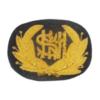 Patch brodé 3D en fil d'or pour casquette marine, en feutre non tissé, à coudre, écologique, personnalisé, OEM, fait main, pour chapeau en laine