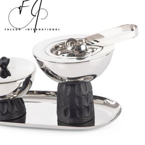 Bakhoor Incense <b>Burner</b> Stainless Steel Elegant Design <b>Silver</b> Color and Red Fancy Floral <b>Burner</b> Mabkhara - Product Image 1