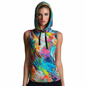 Sudadera con Capucha Deportiva Estampada para Mujer, 100% Poliéster, Sublimación, Tops con Capucha para Ejercicio, Camisetas Deportivas para Mujer - Product Image 1