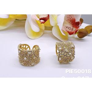 Anillos abiertos chapados en oro rosa al por mayor, anillos a la moda con microincrustaciones de circón, cobre respetuoso con el medio ambiente, oro rosa con licencia - Product Image 1