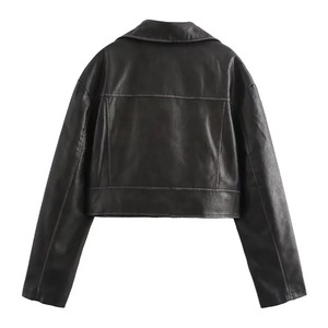 Estilo europeo y americano, nuevo estilo, chaqueta de cuero versátil a la moda, chaqueta de cuero con diseño de nicho de solapa para mujer - Product Image 2