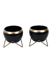 Black Enamel Finished Modern <b>Metal</b> Vases Living Room <b>Table</b> Factory wholesale <b>garden</b> supplies - Product Image 3