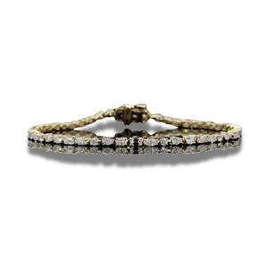Bracelet en diamant de laboratoire de forme mixte de qualité supérieure 2.95 ct or jaune 14 carats EF VVS 7 pouces bijoux fins minimalistes - Product Image 2