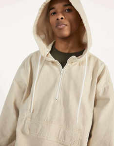 OEM <b>Men's</b> Lightweight Pullover Drawstring Track Half Zip <b>Jacket</b> for <b>Summer</b> Factory-Supplier Rhinestone Applique Printed - Product Image 2