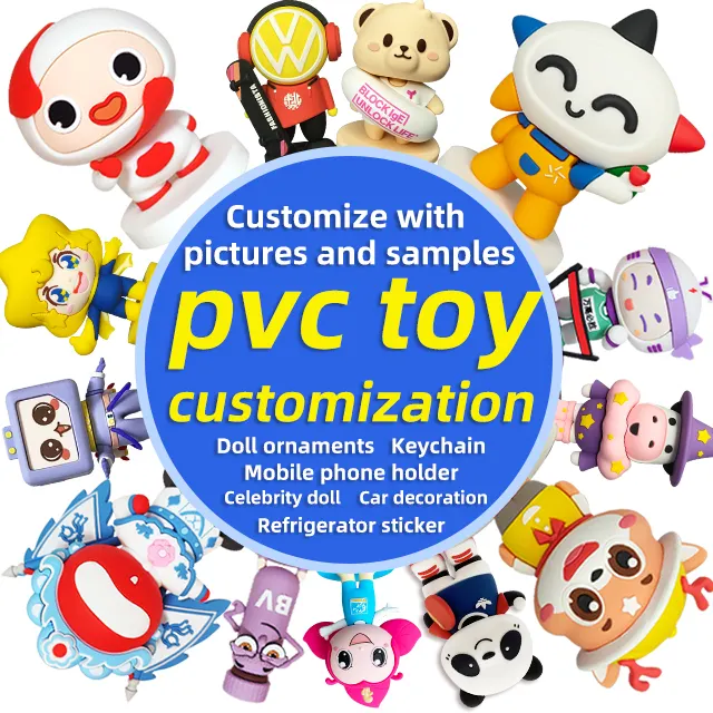 Personalizado Anime e figura de ação animal-temático Resina PVC Boneca com Forrado Plástico Borracha Macia 3D Design Silicone Cartoon Toy