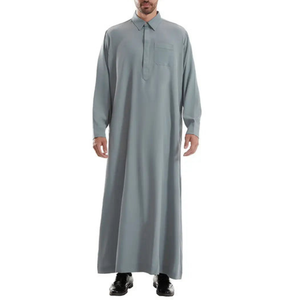 Approvisionnement direct usine : Abaya saoudienne noire brodée marocaine en polyester/coton, manches longues, séchage rapide, respirante, coupe ample - Product Image 4