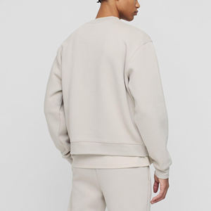 OEM/ODm 100% algodón liso pulóver cuello redondo sudadera logotipo personalizado impreso manga larga caída hombro básico sudadera para hombres - Product Image 3