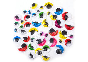 10pcs 공장 직매 흔들기 눈 자체 접착 또는 접착없이 DIY 공예 장식용 검은 흰색 구글 눈 15mm - Product Image 6