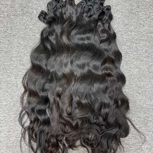 Venta al por mayor de lujo Natural ondulado 100% Virgen extensiones de cabello humano Super doble dibujado extremos Natural máquina de color de pelo de doble trama - Product Image 1