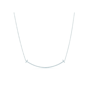 Collana con Ciondolo Sorriso in Argento Sterling da 20 Pollici, Motivo Geometrico Numerico con Catena a Maglie, Diamante e Perla, per Cerimonie Religiose - Product Image 2