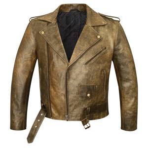 Custom <b>Men's</b> <b>Biker</b> Leather <b>Jacket</b> Natural Rustic Marks Cowhide Motorcycle Classic Style Leather <b>Jacket</b> 2024 Stand Collar - Product Image 1
