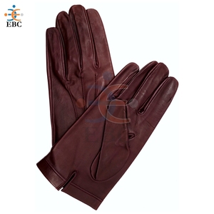 Gants en cuir nappa de mouton à grain supérieur avec manchette à pression Gants uniformes d'hiver non doublés pour une utilisation quotidienne du défilé de cérémonie en plein air - Product Image 2