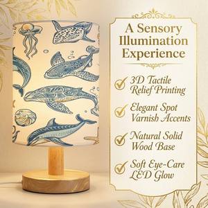 Tactile 3D UV Printing Custom Photo Decorative Table Lamp with Premium Fabric <strong>Shade</strong> for Living Room Aesthetic Decor Gift - Product Image 3