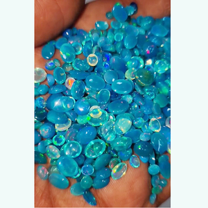 520 pièces d'opale éthiopienne bleue naturelle 6x4mm 7x5mm 8x6mm 9x7mm Cabochon ovale 134 cts lot Iroc ventes teint opale cabine de pierres précieuses en vrac - Product Image 1