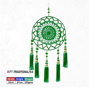 Atrapasueños Artificial Tradicional Radiante Verde Oscuro - Product Image 1