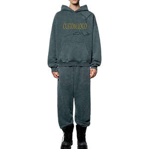 Sweat à capuche personnalisé avec logo, en polyester/coton, effet délavé numérique, grande taille, en molleton épais, coupe oversize, délavé à l'acide - Product Image 5