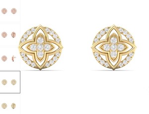 Đồ Trang Sức Mỹ 14K Rắn Vàng Trang Sức Kim Cương Tự Nhiên Vòng Hình Dạng Vòng Cổ Bông Tai Vàng Bộ Đồ Trang Sức Cho Đám Cưới Và Quà Tặng - Product Image 2