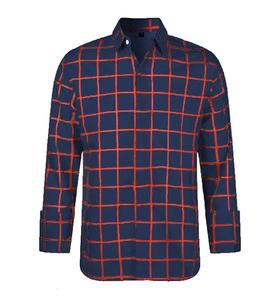 Camisa de Hombre a Cuadros de Sarga 100% Algodón, Casual, Transpirable, Sostenible, de Manga Larga, con Botones, Teñida con Hilo, Antiencogimiento, Personalizable, Superventas - Product Image 4