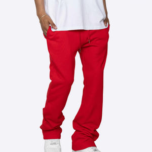 กางเกงวอร์มผ้าคอตตอนสไตล์สตรีทผ้าฟลีซแบบลำลองเอวกลางกางเกงวอร์มขาบานสำหรับผู้ชายมาใหม่โลโก้ที่กำหนดเอง - Product Image 3