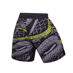 Pantalones cortos de MMA con estampado de sublimación de Panel de malla personalizado para hombres, artículos multiimpresos de secado rápido duraderos, precios de pantalones cortos de MMA - Product Image 3