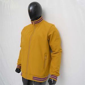 Veste de style sportif légère d'hiver décontractée de haute qualité à fermeture éclair intégrale Streetwear en laine classique à revers côtelés Col montant devant - Product Image 3